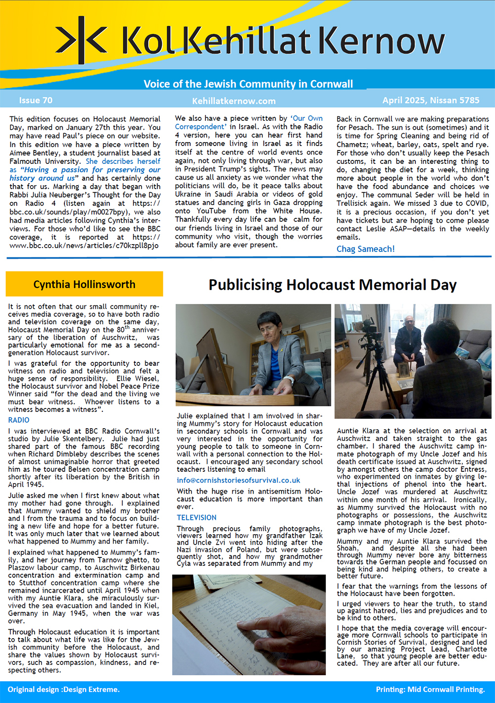 Featured image for “Kol Kehillat Kernow, Issue 70, April 2025”